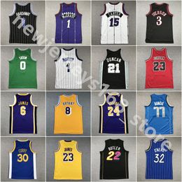 Mens Youth Basketball Jayson 0 Tatum Stephen 30 Curry Doncic McGrady 1 Hardaway Wembanyama Butler Duncan Allen 3 Iverson James Jersey