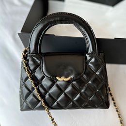 23k Designer Womens Shoulder Bag 20cm Leather Diamond Gold Hardware Metal Clasp Luxury Tote Matelasse Chain Crossbody Bag Classic Black Makeup Bags Sacoche Purse