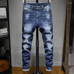 Men's Jeans Small Straight Slim Trendy Fashion Casual Spring And Autumn Korean Version