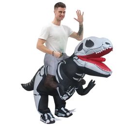 Halloween Zombie Ribs Tyrannosaurus Rex Luminous Inflatable Costume Outdoor Group Building Activities Entertainment Props Three-dimensional Inflatable