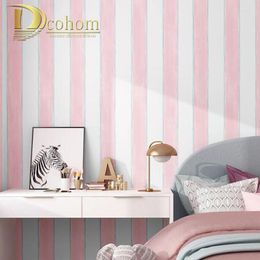 Wallpapers Blue Pink And White Bold Striped Wallpaper Modern Luxury For Wall Paper Wallcovering Papel De Parede 3D Children's Room