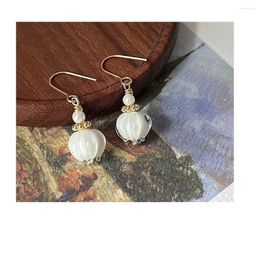 Dangle Earrings Glass Water Lilies - Handmade Design Sense Aesthetic Temperament Goddess Factory Live Supply Chain