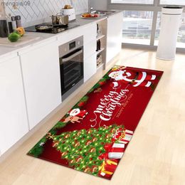 Christmas Decorations Christmas Entrance Kitchen Mat House Hallway Anti-Slip Foot Rug Bedroom Bath Living Room Floor Balcony Decoration Carpet