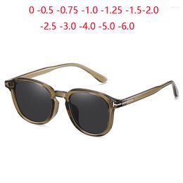 Sunglasses Classic Summer Green Grey Frame Myopia Women Fashion UV400 Lens Prescription Sun Glasses For Female -0.5 -0.75 To -6