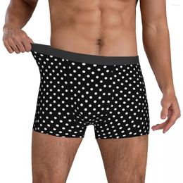 Underpants Black White Polka Dots Underwear Retro Print Breathable Panties Custom Boxer Brief For Males Pouch Plus Size Trunk