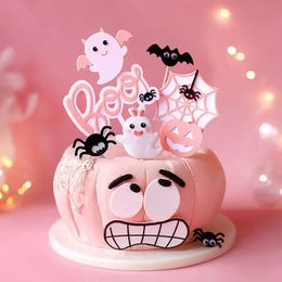 Other Event Party Supplies Pink Boo spider ghost pumpkin Happy Halloween Cake Toppers Trick or Treat Dessert Decoration 231011