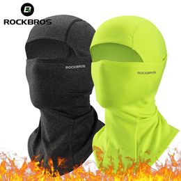 Cycling Caps Masks ROCKBROS Keep Warm Balaclava Winter Women Mens Motorcycle Bike Helmet Inner Cap Skiing Face Mask Thermal Windproof Hat 231011