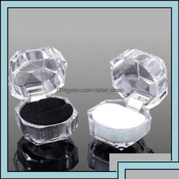 Jewellery Jewellery Boxes Packaging Display 20Pcs/Lot Package Ring Earring Box Acrylic Transparent Wedding Drop Delivery 2021 Mfvxe Dhe5U
