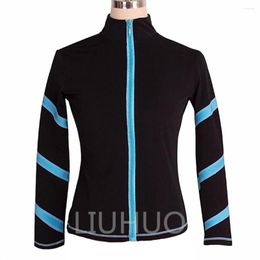 Stage Wear LIUHUO Girls Ice Skating Jackets Women Stripes Training Practice Figure Tops Costs Fleece