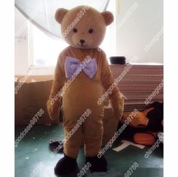 2024 Hot Sale Purple bow bear Mascot Costume anime Carnival performance apparel Ad Apparel dress
