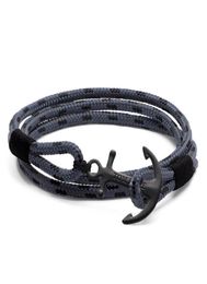 4 size Tom Hope bracelet Eclipse grey thread rope chains stainless steel anchor charms bangle with box and TH78759049