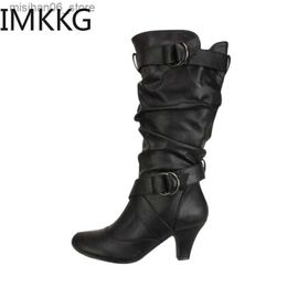 Boots Women's Winter Boots 2020 Fashion Sexy Lady mid-calf Boots High Heel buckle short Boots Snow Boots Women Q231012