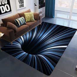 Carpet 3D Vortex Illusion Entrance Door Floor Mat Abstract Geometric Optical Doormat Non slip Living Room Decor Rug 231011