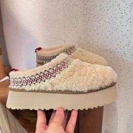 Slippers 2023 Autumn Winter Platform Plush Wear Outside Shoes Keep Warm Thickening Anti-slip Cotton For Women