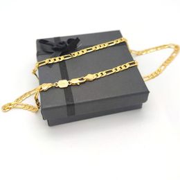24K Stamp Yellow Gold Filled 6MM Classic Solid Curb Figaro Chain Necklace 20 Unisex263s