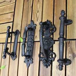 Curtain Poles European Retro Garden Courtyard Cast Iron Craft Door Handles Home Decoration Wall Handle Room Accessories 231010