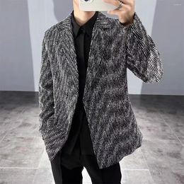 Men's Suits Autumn Striped No-iron Blazers Fashionable Handsome Casual Loose High Street Jackets Men Overcoat Male Clothes