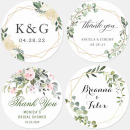 Christmas Decorations Personalised Round Label Sticker Custom Company Name Date With Thank You For Maiden Party Gifts 231011