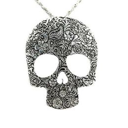 Whole- Womens Vintage Skull Gothic Pendant Bib Statement Retro Choker Charm Necklace Classic Jewellery Gift270F