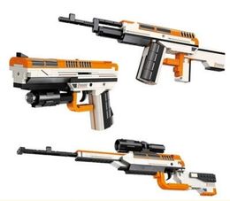 Escopeta de Perdigones 모델 키트 빌드 블록 장난감 벽돌 Splatte Gun Airsoft 총기 총기 발사기 변형 가능한 가짜 총 Glocks 어린이 크리스마스 선물을위한 권총 장난감