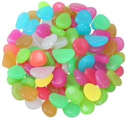 Garden Decorations 2050pcs Glow in the Dark Pebbles Stones Rocks for Walkways Path Patio Lawn Yard Decor Luminous 231011