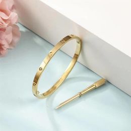 gold bangles for women bracelet bracelet silver Rose gold fashion diamond bracelet width 4MM six generation titanium steel designe179n