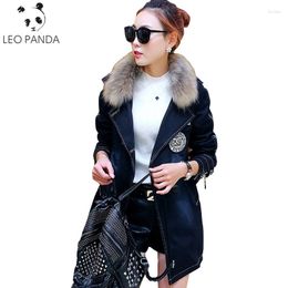 Women's Trench Coats 2023 Cold Winter Jacket Coat Women Real Fur Big Raccoon Collar Hooded Thick Warm Long Denim Parkas Outerwear LXT456