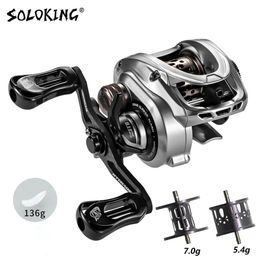 Fly Fishing Reels2 SOLOKING ACURA HICC50 136g Ultralight Baitcasting Reel BFS 7181 Gear Ratio Saltwater 101BB 4KG Power Baitcaster 231011