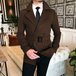 Men's Jackets New Double Breasted Woolen Coat Winter Trench Long Male's Overcoat High Quality Man Wool Outdoor Windbreaker 231011