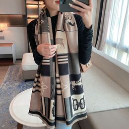 Scarves 2021 autumn and winter imitation cashmere air conditioning shawl warm short beard tassel Scarf Jacquard decoration cold proof Bib