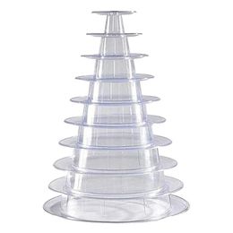 Jewellery Pouches Bags 10 Tier Cupcake Holder Stand Round Macaron Tower Clear Cake Display Rack For Wedding Birthday Party Decor2942