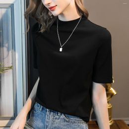 Women's T Shirts Tshirts Woman Superior Quality Spring/summer O Neck Solid Color Casual Short Sleeve Ladies Tops Drop GZJWJ536