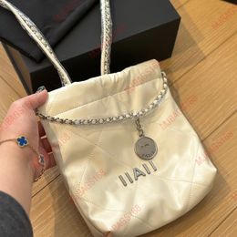 Large brand mini bucket bag 22bag designer handbag shoulder bag purses designer woman handbag metal chain with badge 23cm