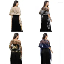 Scarves Woman Embroidery Shawl Wedding Party Sequins Decor Scarf Soft Lightweight For Weather Sunproof Supplies