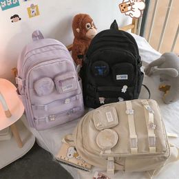 Backpack 2023 Pure Color Lightweight And Large Capacity Harajuku Elementary School Junior High Student Schoolbag