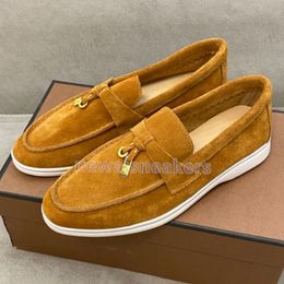 LP Pianas Loafers Womens Mens Dress Shoes Designer Shoe Luxury Fashion Men Business Leather Flat Suede Cow Leather Oxfords Casual Moccasins Lazy Shoe Size 35-45 4800