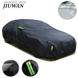 Car Covers Universal SUV/Sedan Full Car Covers Outdoor Waterproof Sun Rain Snow Protection UV Car Zipper Design Black Car Case Cover S-XXL Q231012