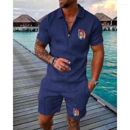 Men's Tracksuits Polo Tracksuit Shorts Sets For Man Clothing Colorful Lion Jogging Costume Anime Sweatpants African In Homme Running