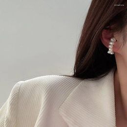 Dangle Earrings French Pearl Ear Bone Clip Women Fake Piercing Stud Retro Cuff Elegant Jewellery Irregular Accessories Gi