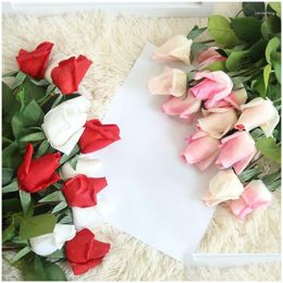 Decorative Flowers Artificial Real Touch Roses Silk Fake Peony Diy Home Decorations For Wedding Party Birthday Valentines Day Gift Dhkhz