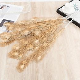 Decorative Flowers Fancy Artificial Plant Plastic Eco-friendly Elegant Golden Ginkgo Leaves Flower Shooting Props