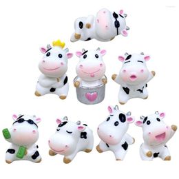 Garden Decorations Garden Decorations 8 Pcs Ornaments Adorable Cows Toys Mini Figurines Decor Small Crafts Resin Animal Statues The Ho Dhvlm