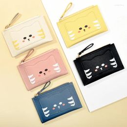 Card Holders Women Short Wallet Cute Cartoon Multi Functional Pu Leather Money Bag Student Zipper Coin Purse Holder