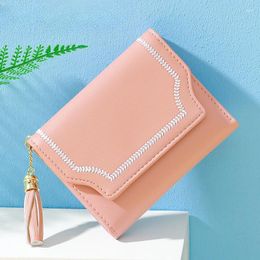 Wallets Simple Japanese And Korean Women Short Three Fold Wallet Multi-functional Pendant Advanced Storage Documents