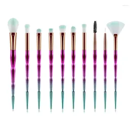 Makeup Brushes 10Pcs Pro Set Contour Fan Powder Eyeshadow Blushes Cosmetic Brush Tools 2023