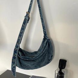 Evening Bags Denim Women's Bag 2023 Eco Reusable Ladies Handbags Canvas Shopping Travel Shoulder Unisex Jeans Crossbody Shoppers