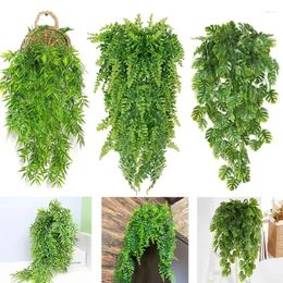 Decorative Flowers Hanging Plants Artificial Plant Vines Grass Home Decoration Wall Leaves Garland Outdoor Wedding Garden Patio Porch Decor