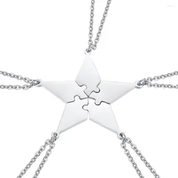 Pendant Necklaces 5 Pcs Neck Decoration Necklace Friends Metal Puzzles Jewellery Kits Heart-shaped