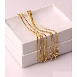 Chains 10 Pcs Fashion Box Chain 18K Gold Plated Chains Pure 925 Sier Necklace Long Jewellery For Boy Girls Womens Mens 1M7947755 Jewellery Dhozd