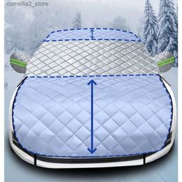 Car Covers Car Outdoor Thicken Snow Cover Front Windshield Hood Protection Cover Snowproof Anti-Frost Sunshade Protection Car Accessories Q231012